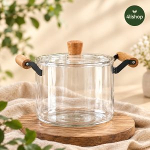قابلمه پیرکس دسته چوبی 3.5 لیتری (شعله مستقیمMADAME COCO)